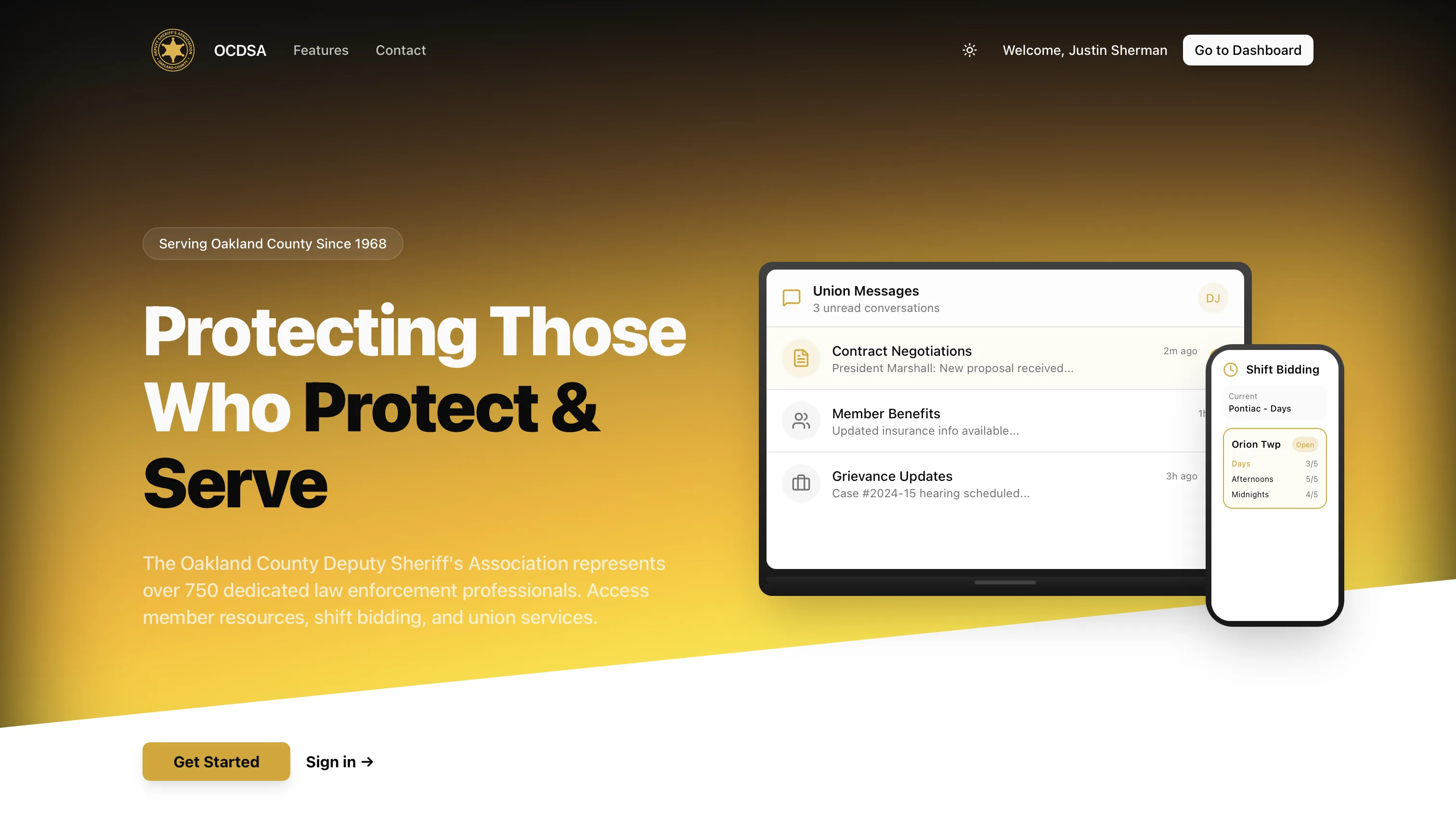 OCDSA website preview